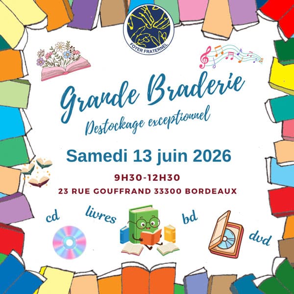 Grande braderie samedi 13 juin 9h30 - 12h30